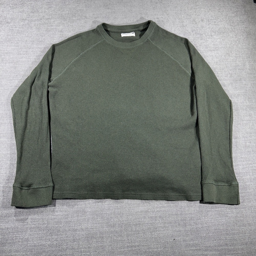 Retrofit Thermal Shirt Mens Large Olive Green Excellent Waffle Knit Sleeve